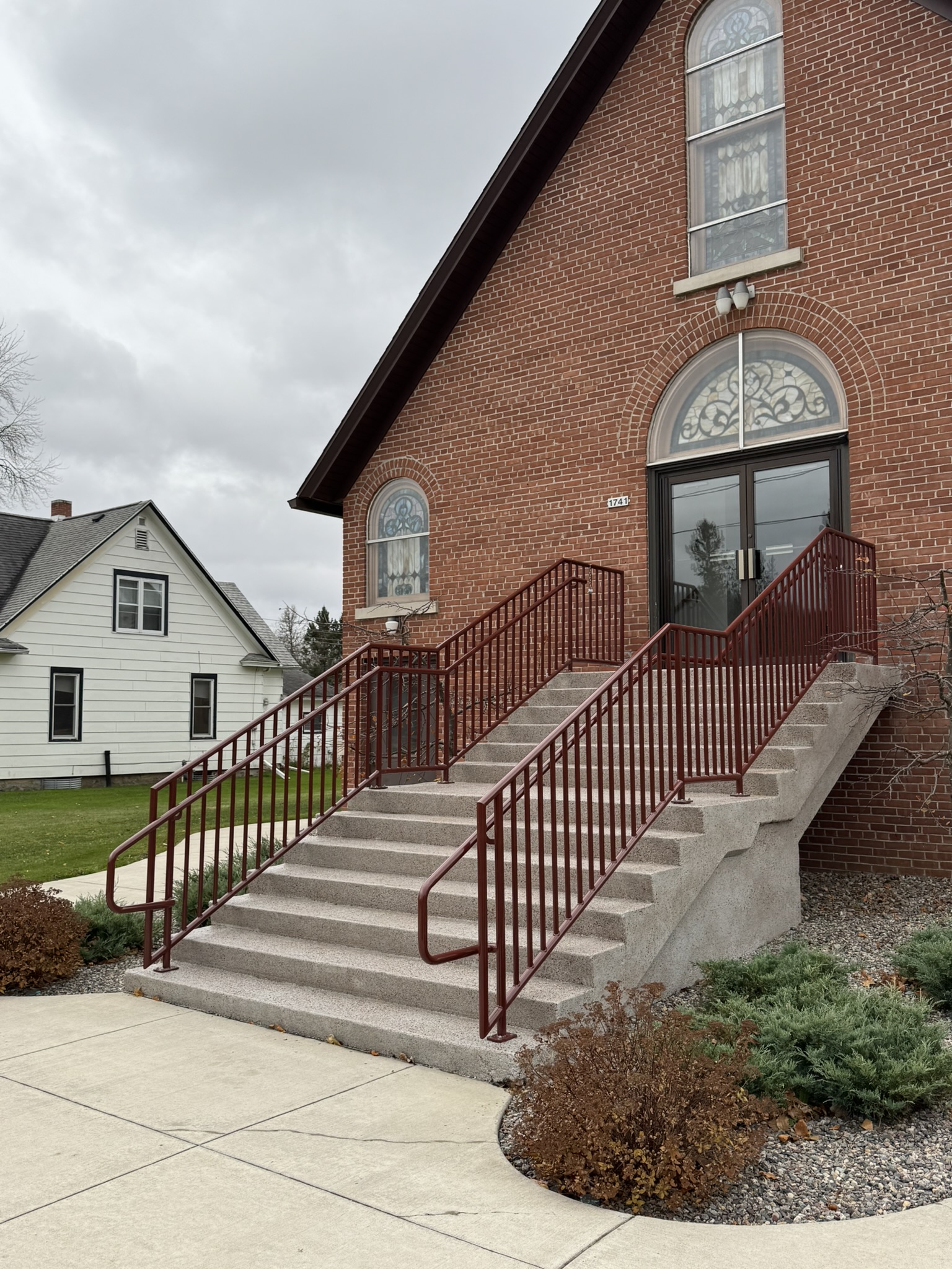 metal railings at Trinity and Risen Savior Lutheran Church